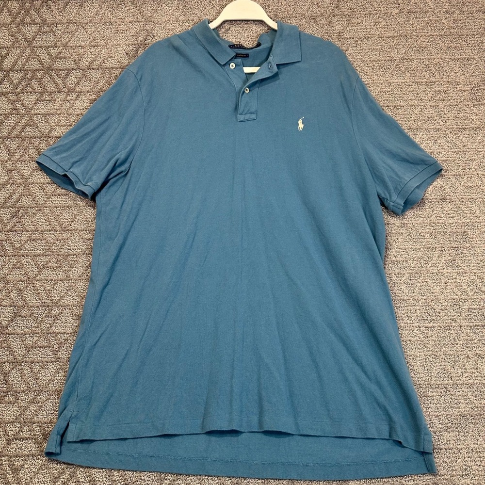 Polo Ralph Lauren Classic Fit Blue Polo Shirt Mens XL Short Sleeve Cotton